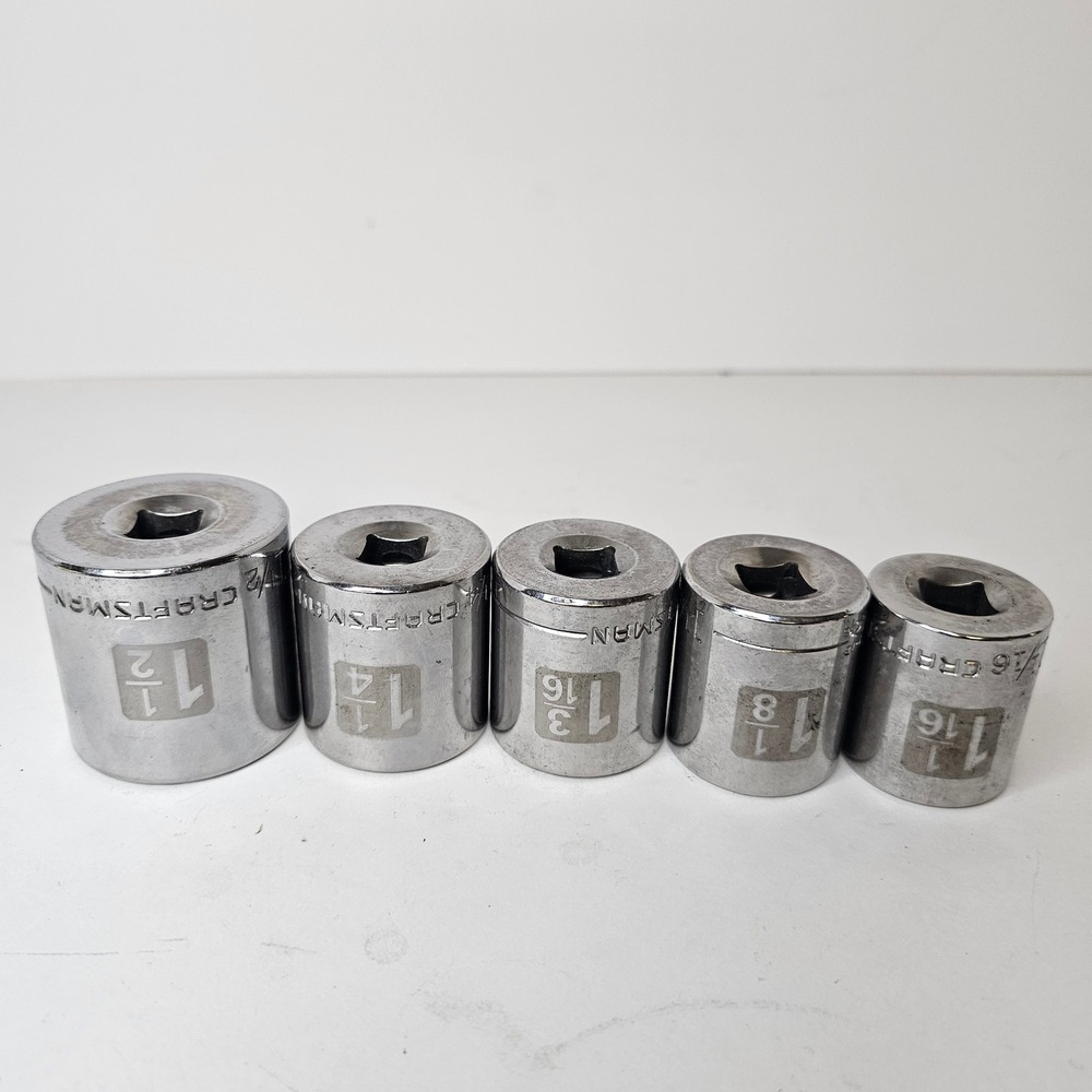 Craftsman 5pc 1/2 Drive 12 Point SAE Socket Set 1-1/16 to 1-1/2 High Visibility